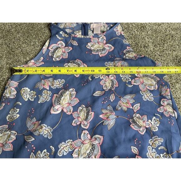 St Tropez West Top Women’s Blue Pink Tank Blouse Floral Flowy Top Size Medium - Picture 7 of 7